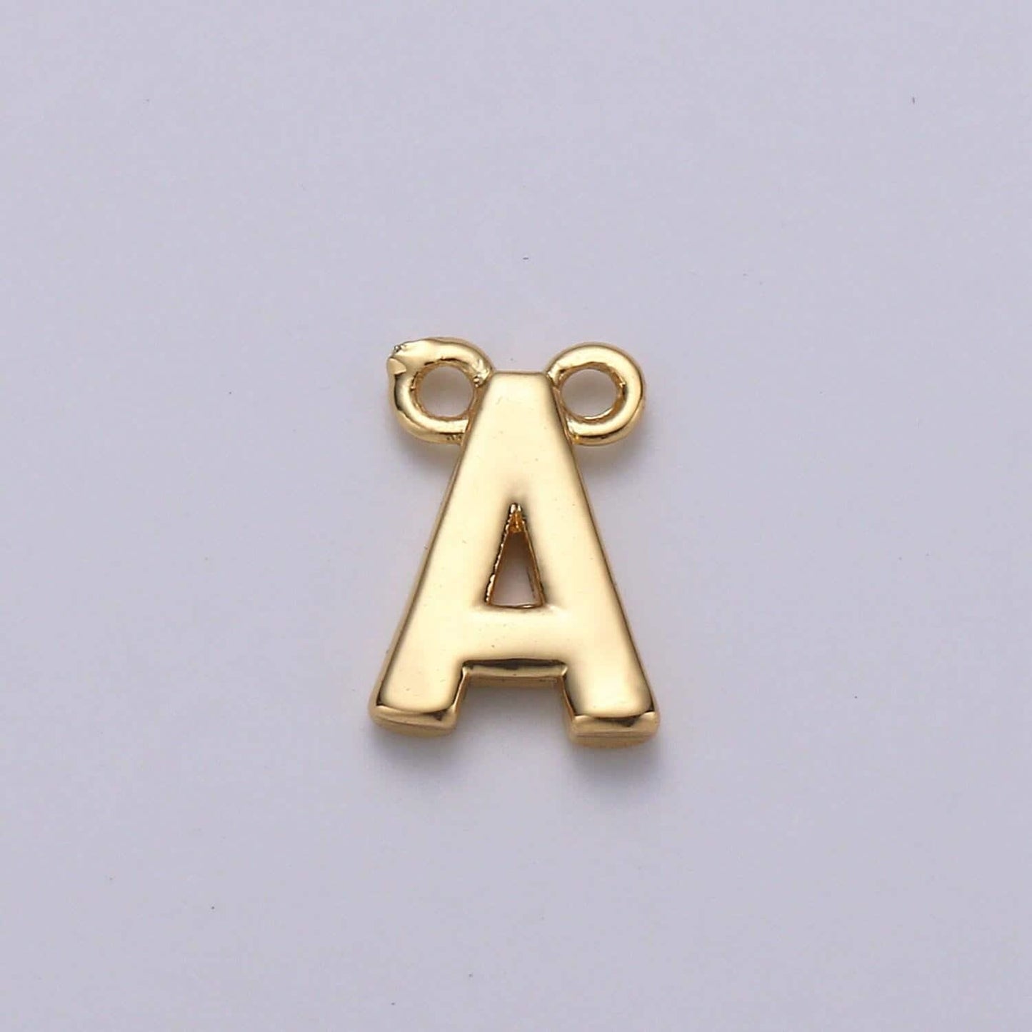 Gold letter charms, personalized charm, initial bracelet connector, mini pendant charms for necklace alphabet 9x11mm alph-10 , a-132