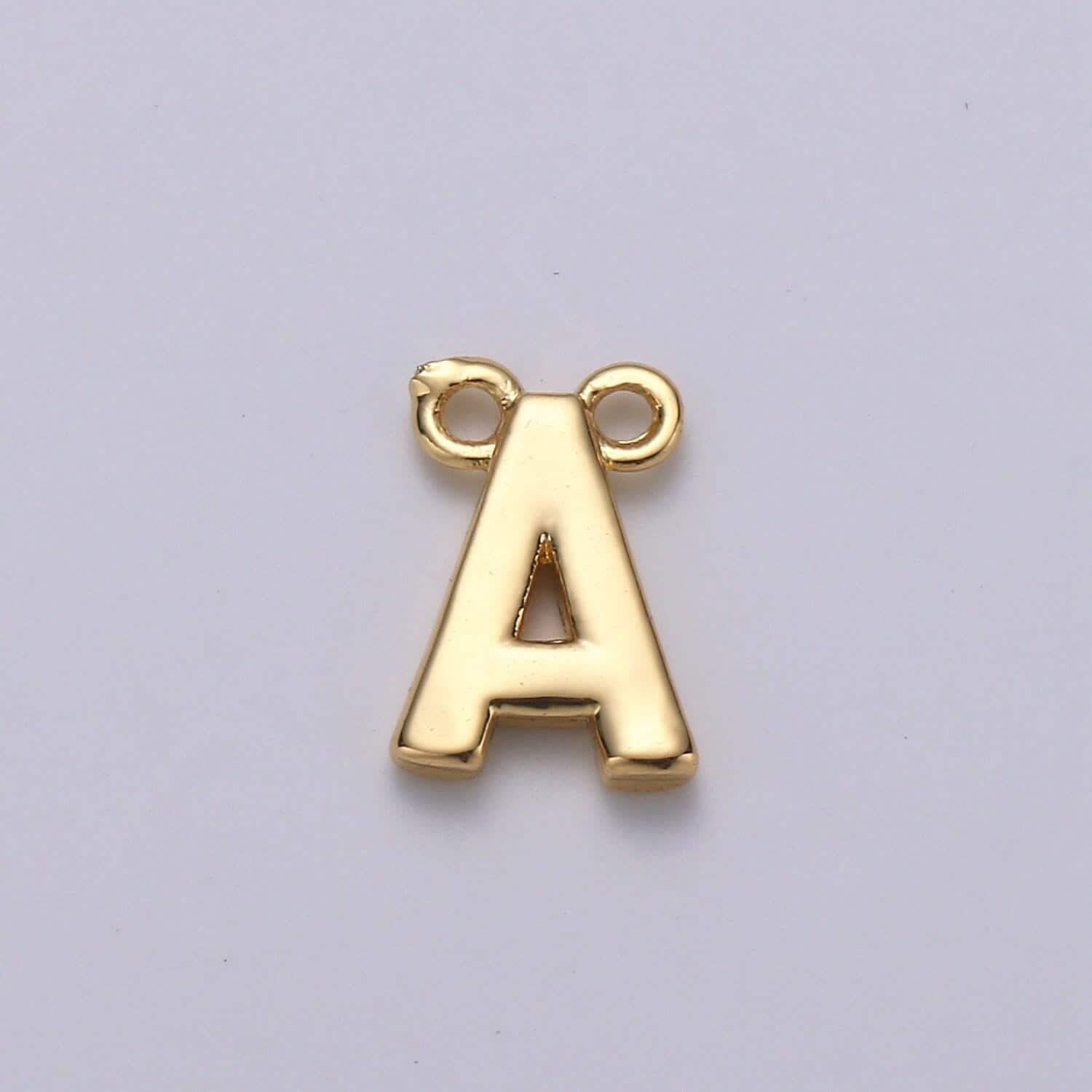 Gold letter charms, personalized charm, initial bracelet connector, mini pendant charms for necklace alphabet 9x11mm alph-10 , a-132