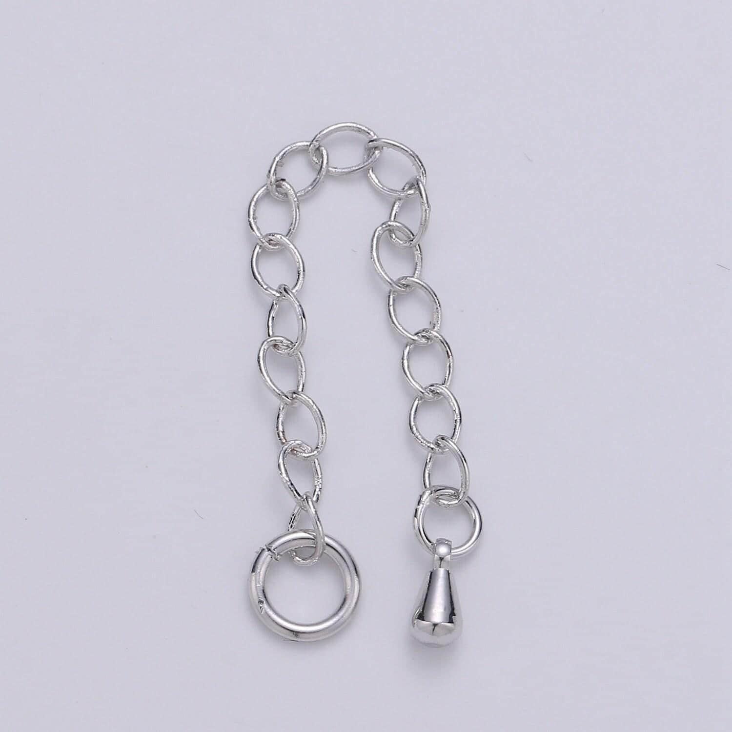 1pack (8) or (10) gold extender with pendulum charm,cuban link extender chain is 3.1mmx2.5 inches, open link unsoldered l-127, l-128