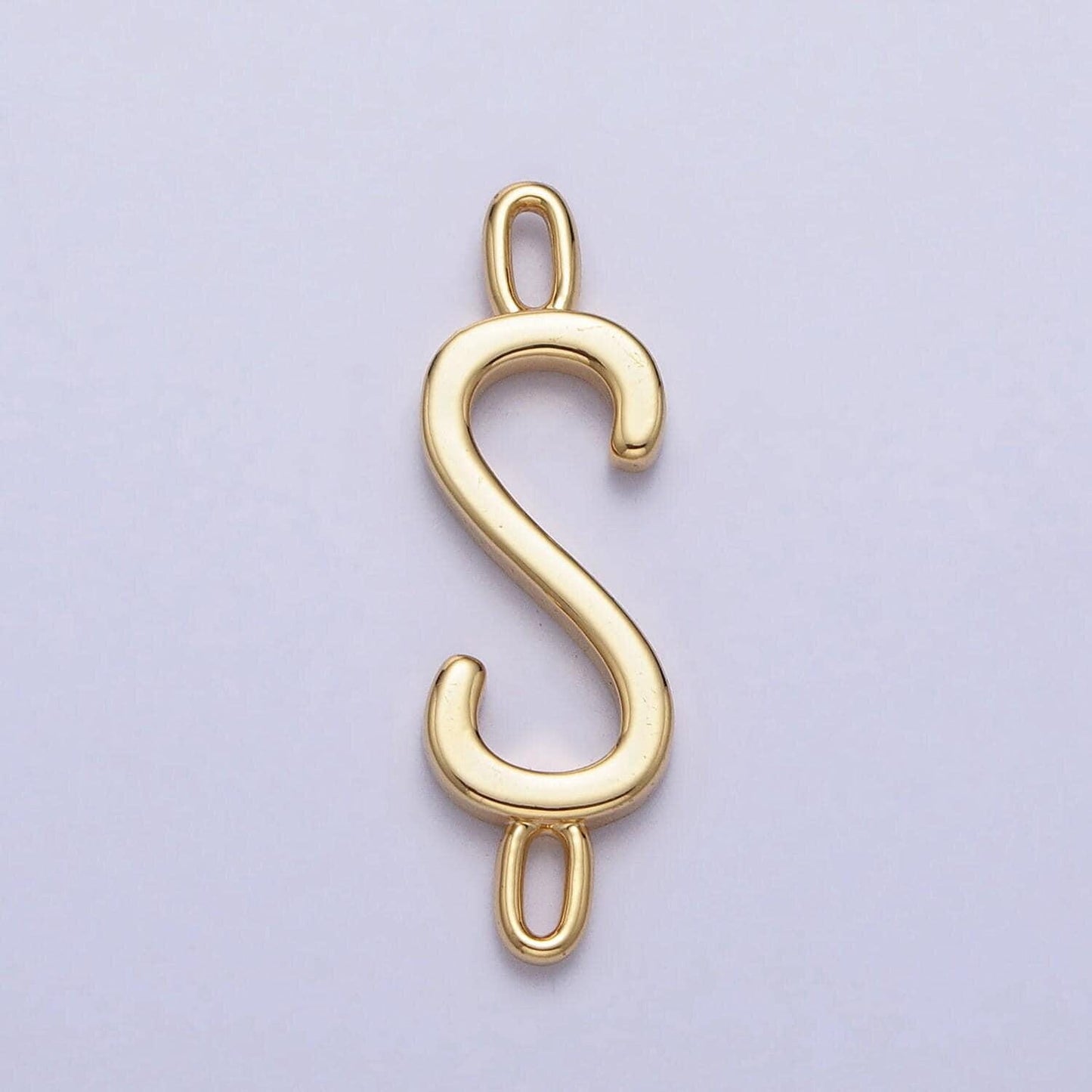Dainty sideway initial charm connector gold letter dainty name necklace link connector for personalized jewelry supply bracelet necklace