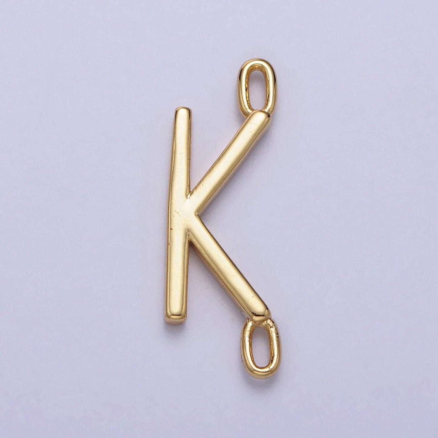 Dainty sideway initial charm connector gold letter dainty name necklace link connector for personalized jewelry supply bracelet necklace