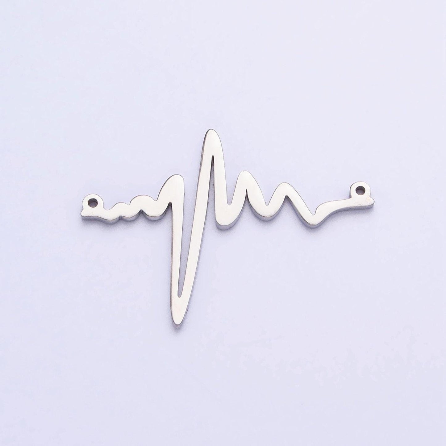 Heartbeat pulse stainless steel gold connector charm electrocardiogram heart beat rate bar spacer link connector necklace bracelet supply