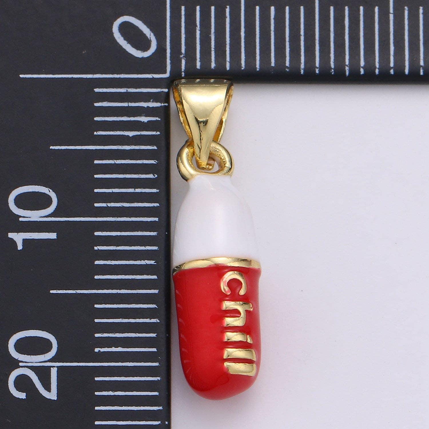 1pc. chill choose color pill charm necklace, dainty word charm,chill pill charm necklace pendant hope optimist minimalist jewelry j-203-207