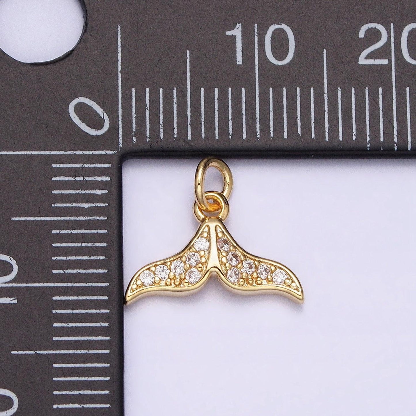 Mini 16k gold filled whale tail pendant jewelry making supplies wholesale charm kids fish animal under the water jewelry inspired ac1163