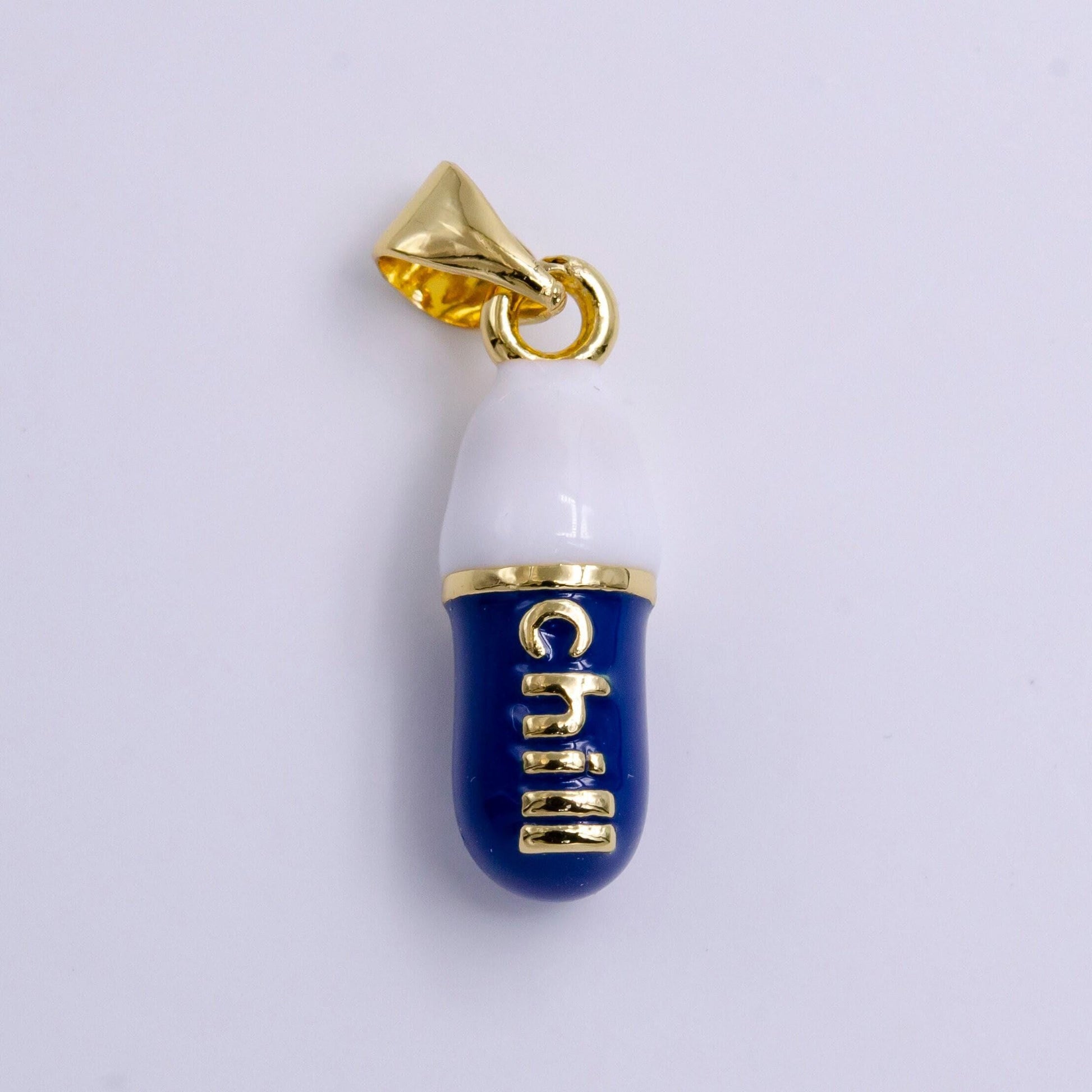 1pc. chill choose color pill charm necklace, dainty word charm,chill pill charm necklace pendant hope optimist minimalist jewelry j-203-207