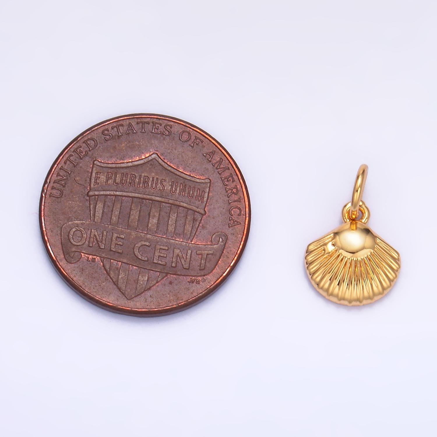 24k gold filled 8.5mm sea shell line-textured add-on charm | w326