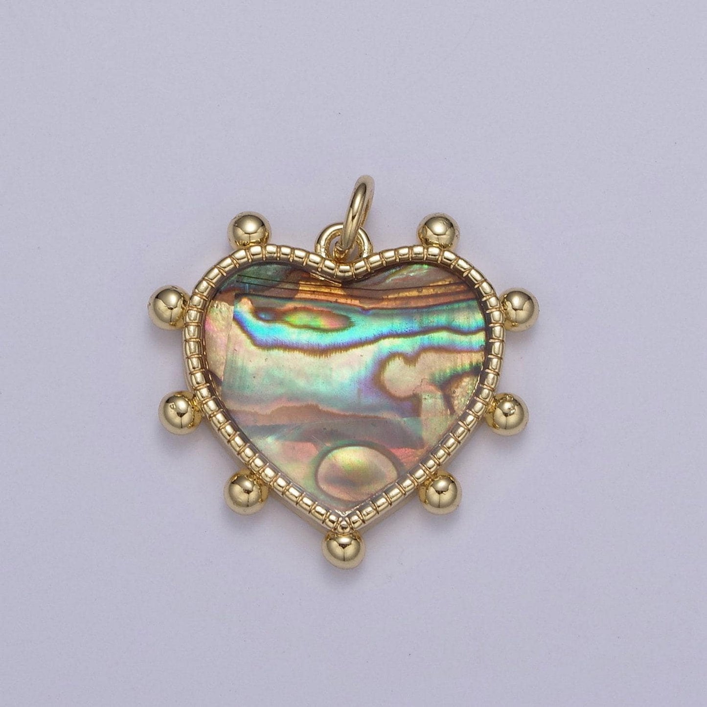 14k gold filled pearl, tiger eye, turquoise abalone shell charm pendant beaded heart love charm for necklace bracelet jewelry making n-642