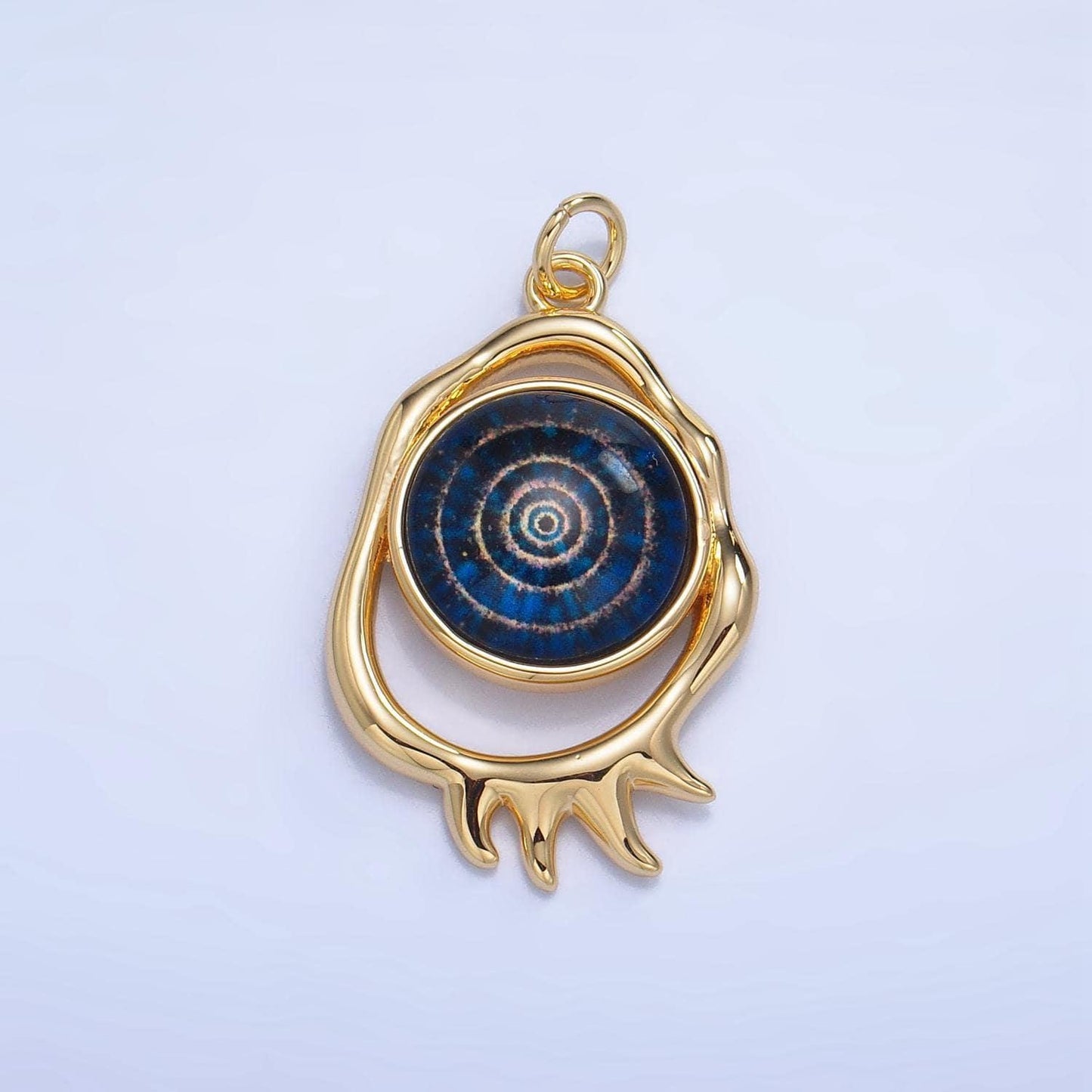 Molten open oval 24k gold filled evil eye charm | ag-910 - ag-912