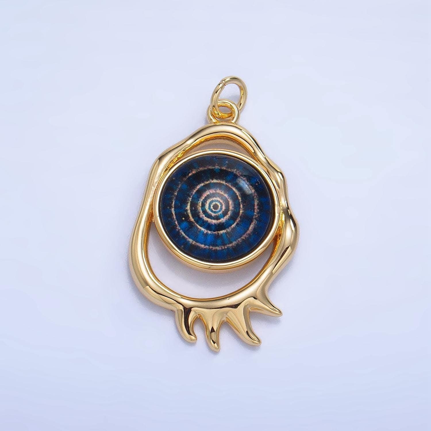 Molten open oval 24k gold filled evil eye charm | ag-910 - ag-912