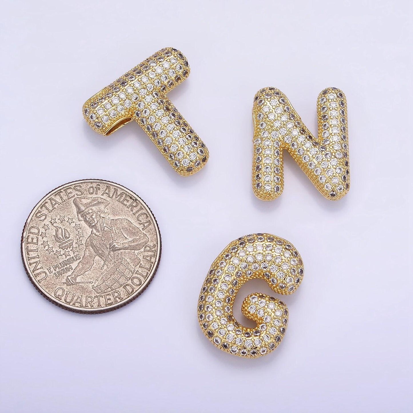 Balloon letter necklace pendant cz bubble micro pave initial pendant 3d gold letter necklace charm personalized jewelry a1015-a1027