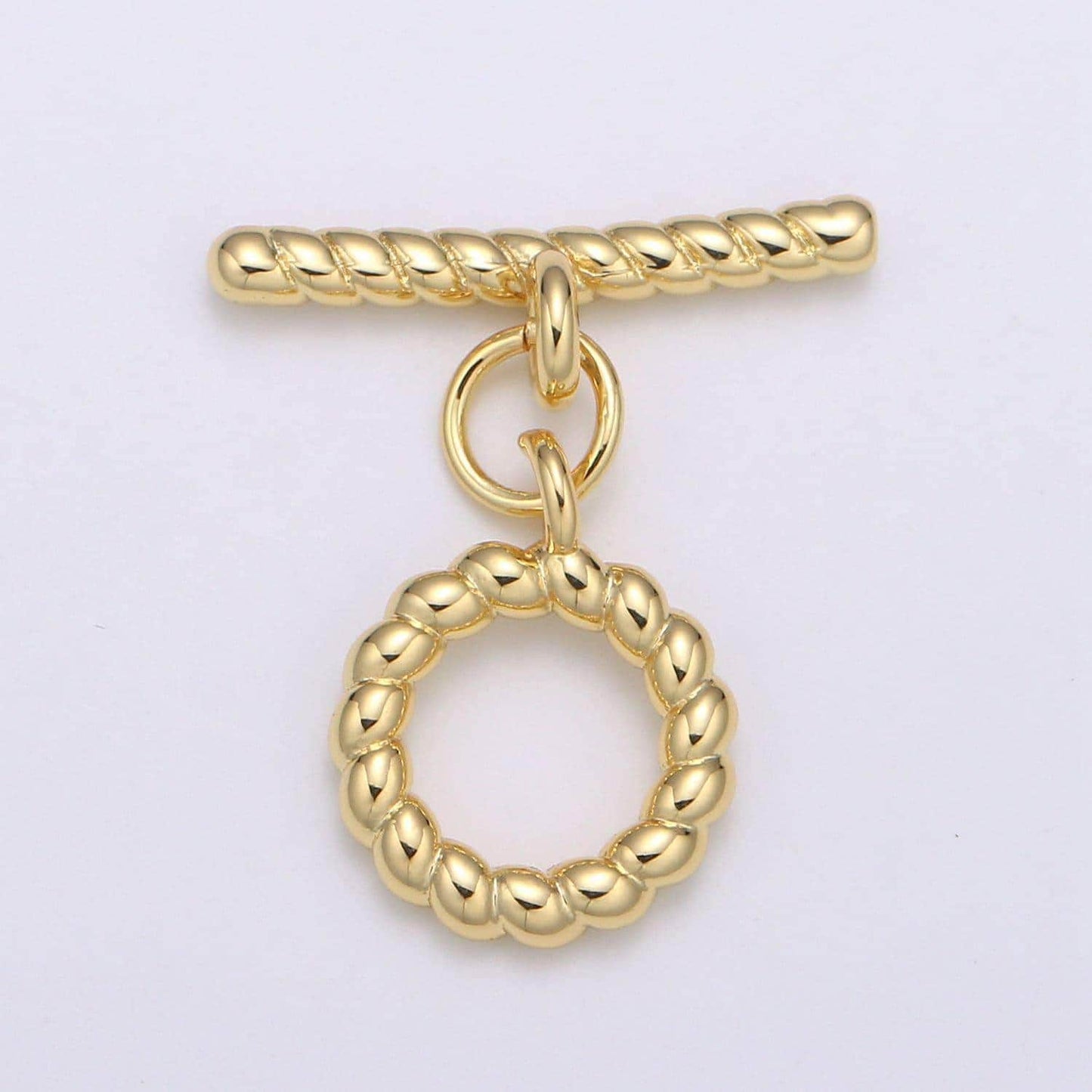1 set 10.6 mm gold twisted pretzel toggle clasp with jump ring-gold, for necklace, bracelet, diy jewelry making, supp-1075