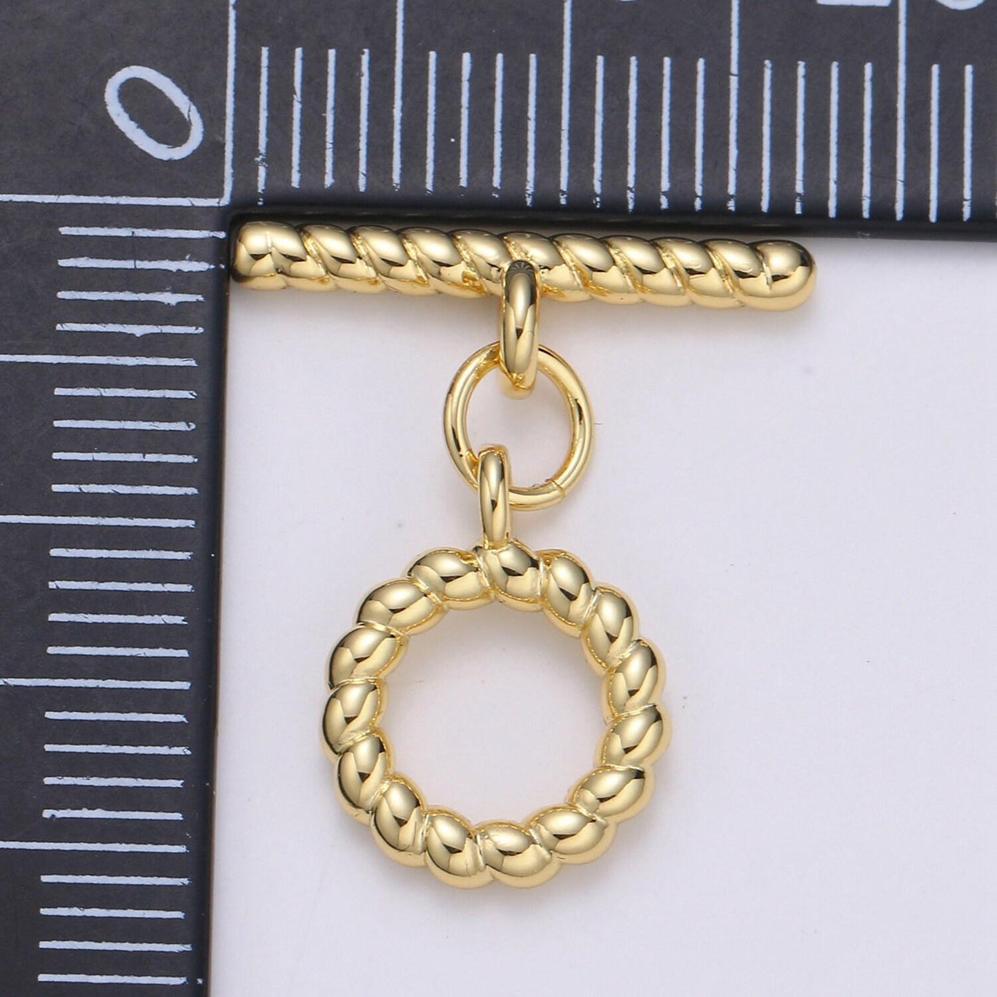 1 set 10.6 mm gold twisted pretzel toggle clasp with jump ring-gold, for necklace, bracelet, diy jewelry making, supp-1075
