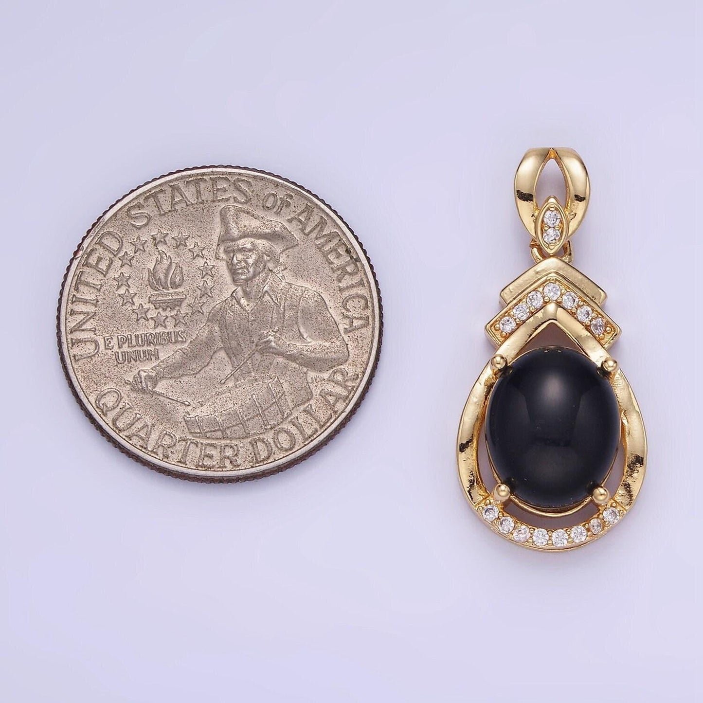 14k gold filled mermaid rainbow glass beads teardrop bezel micro paved pendant | aa1175