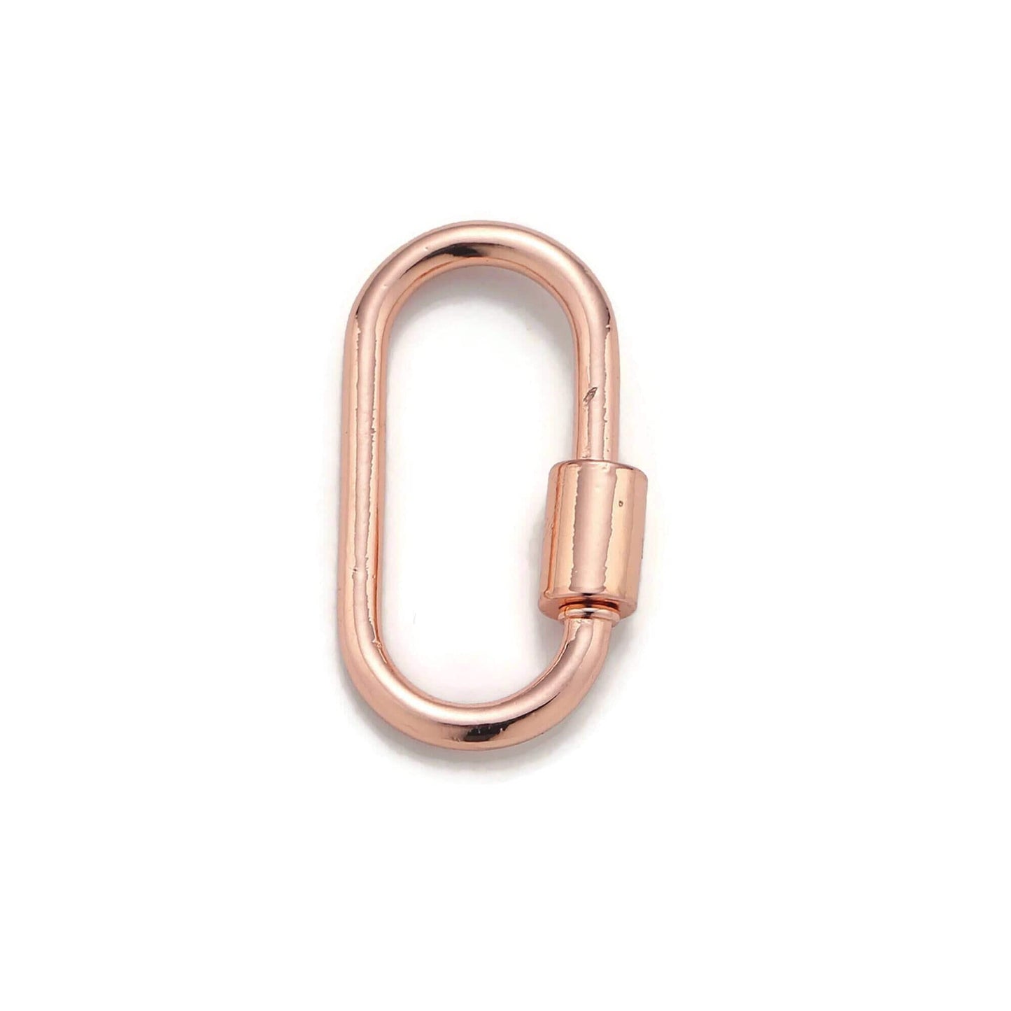 1pc carabiner screw clasp, screw clasp oval , interlocking oval clasp, oval shaped clasps, gold, silver, and rose gold color supp-127