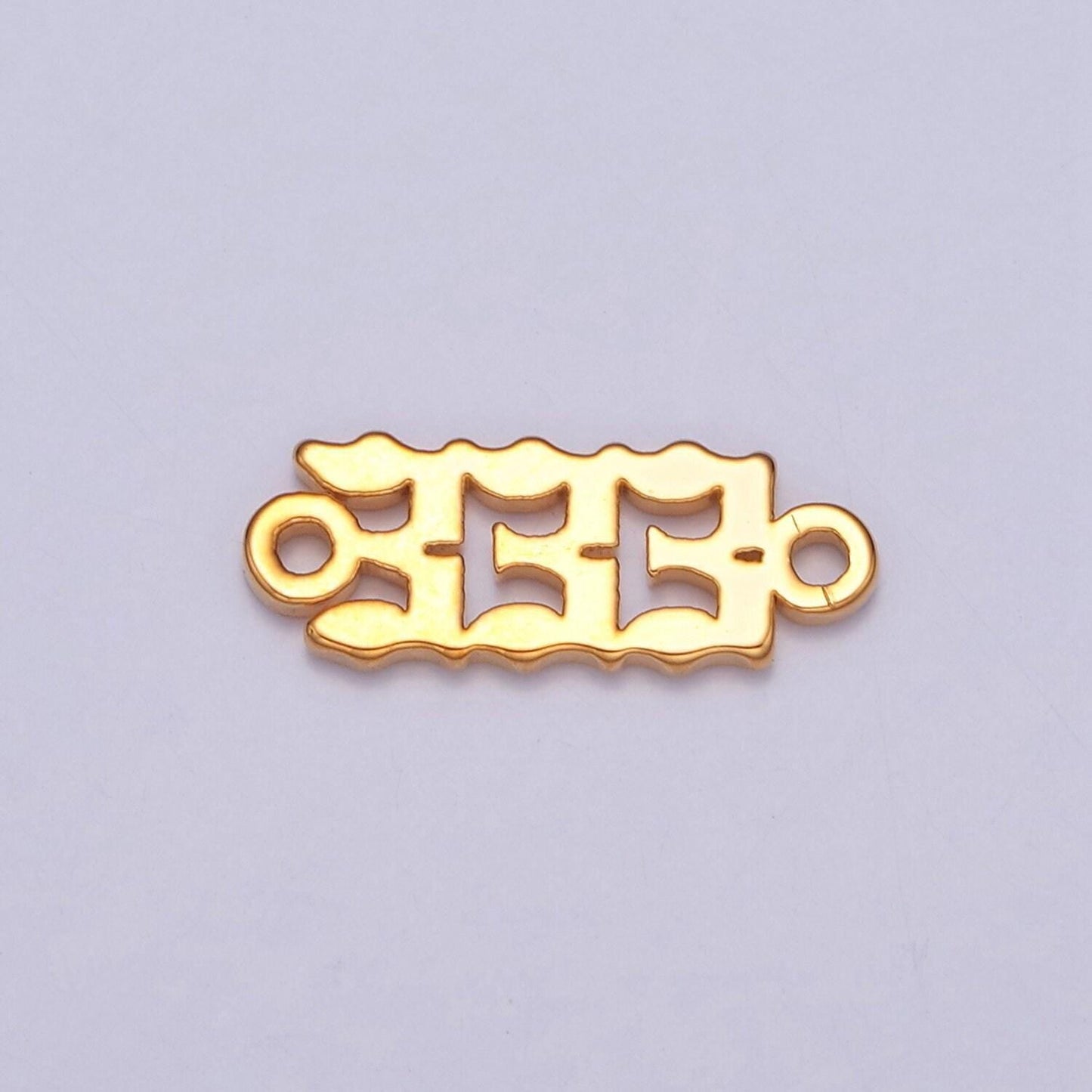 Gold filled angel number charm connector lucky number for necklace bracelet component g856