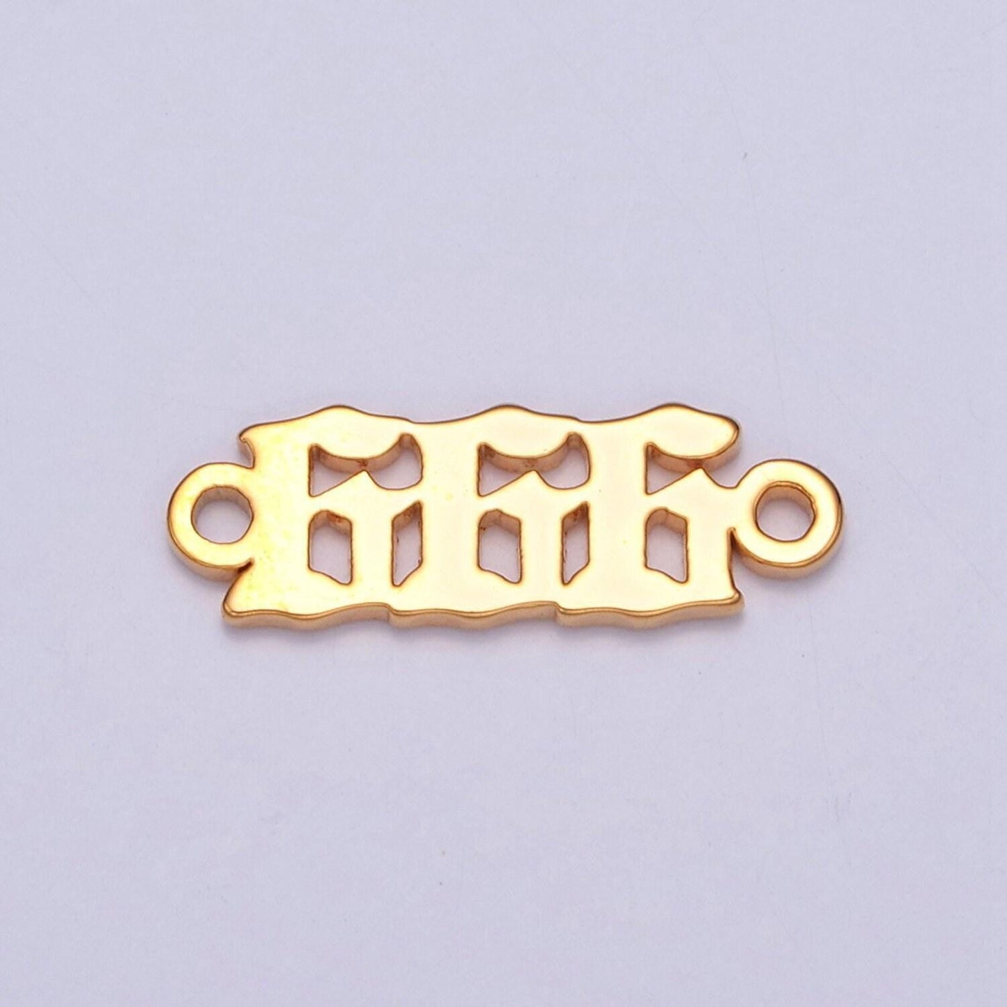 Gold filled angel number charm connector lucky number for necklace bracelet component g856