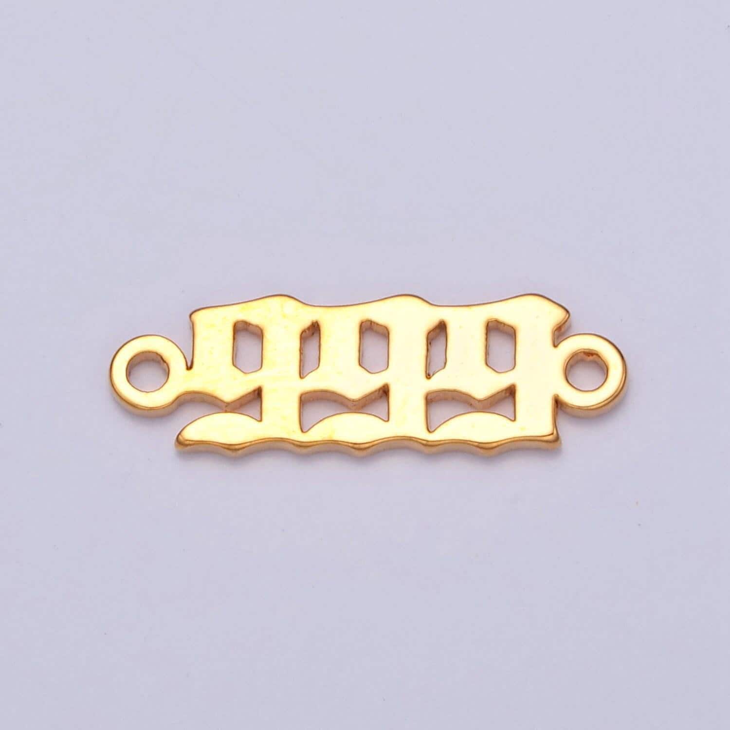 Gold filled angel number charm connector lucky number for necklace bracelet component g856