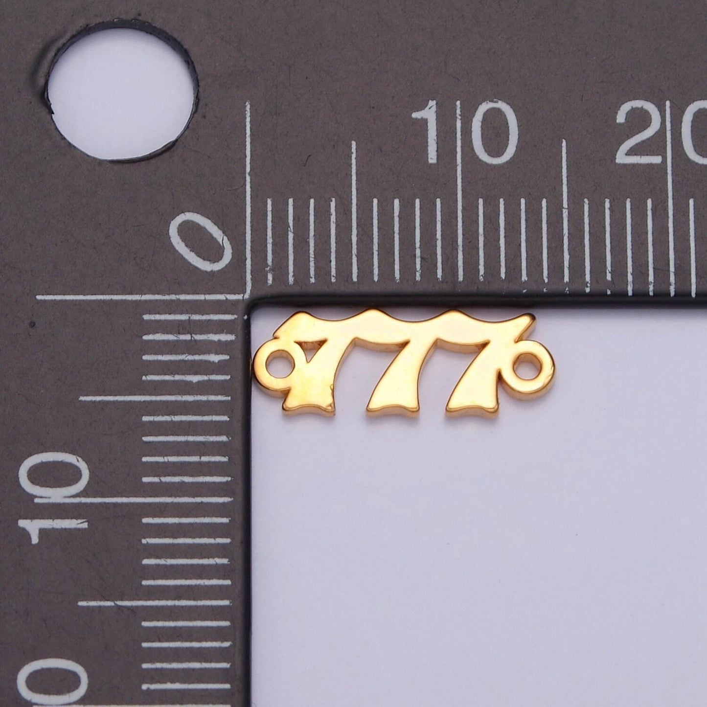 Gold filled angel number charm connector lucky number for necklace bracelet component g856