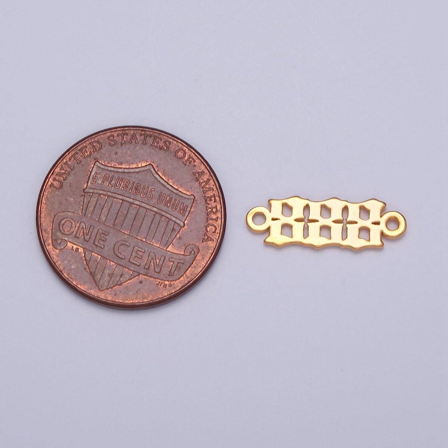 Gold filled angel number charm connector lucky number for necklace bracelet component g856