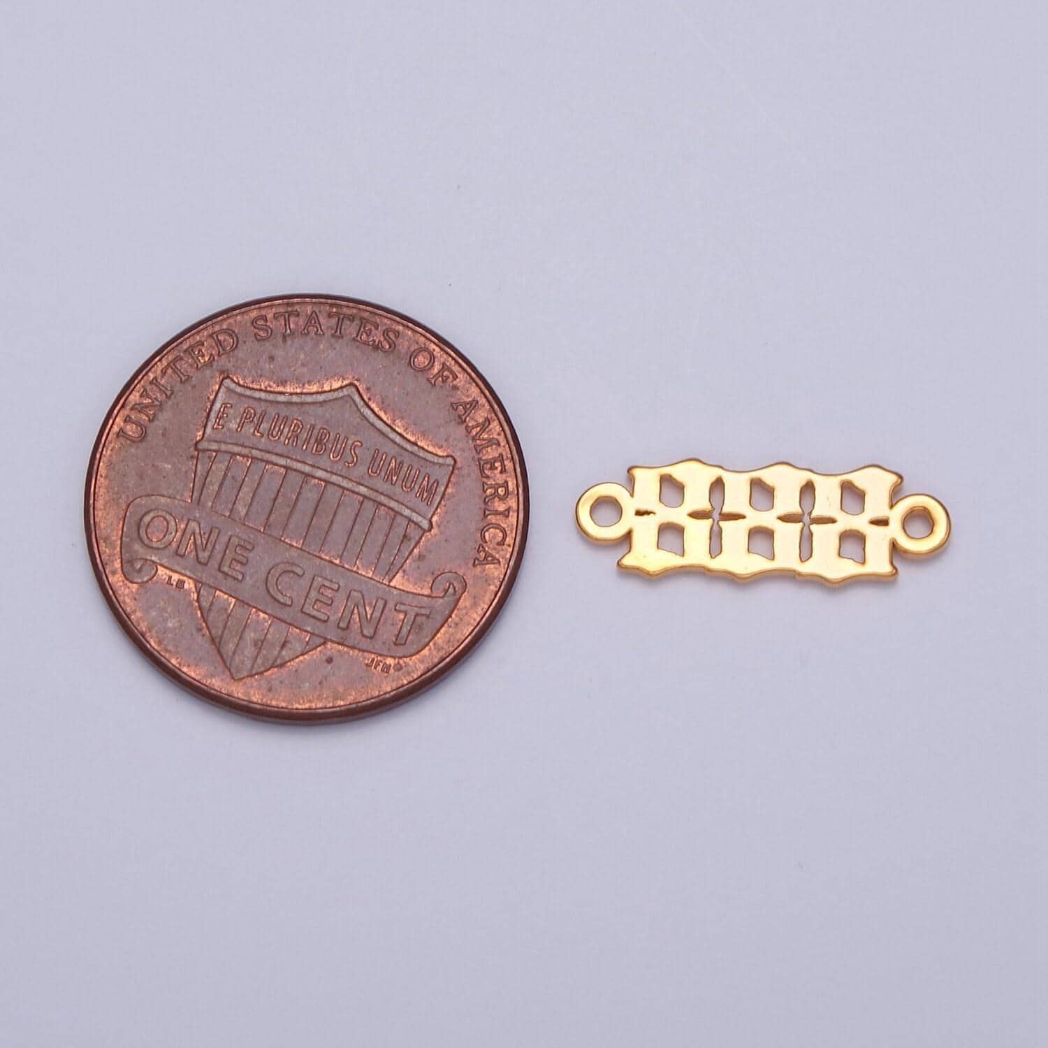 Gold filled angel number charm connector lucky number for necklace bracelet component g856
