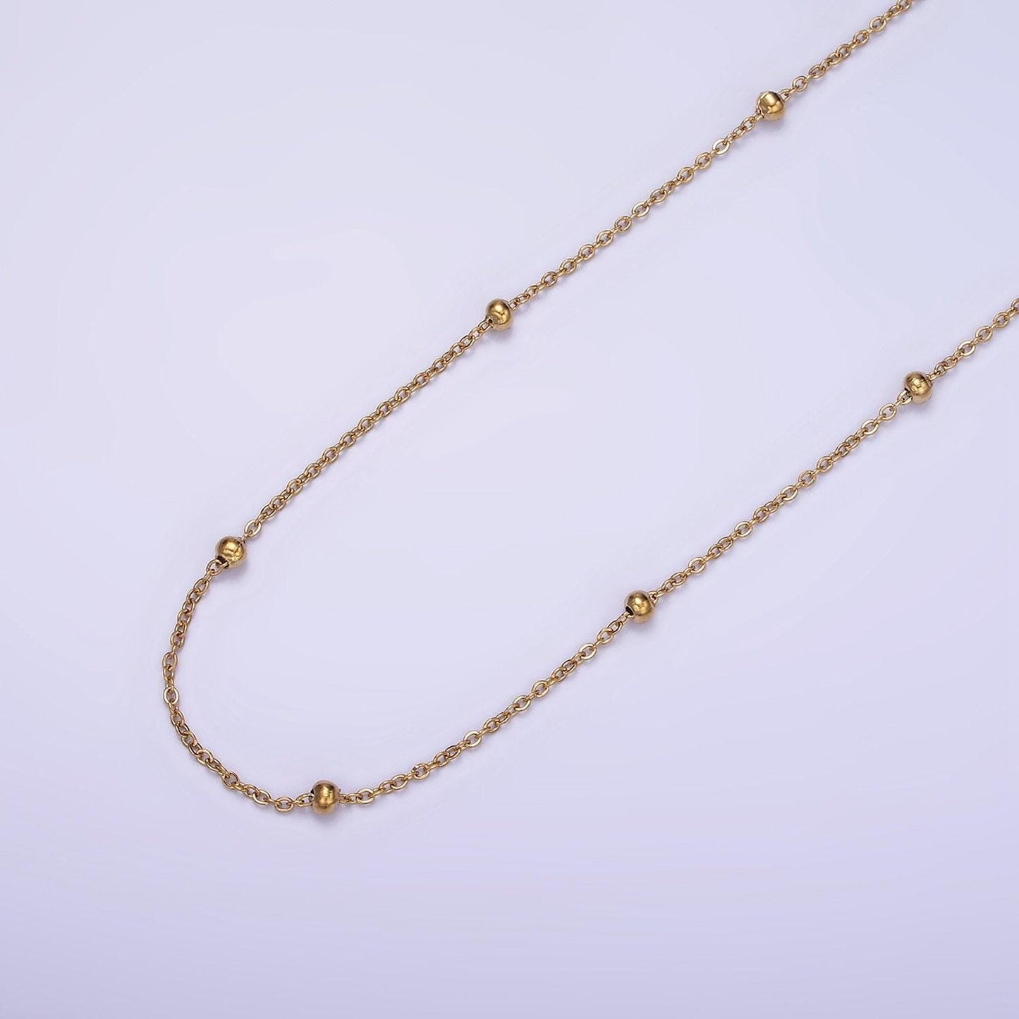 Fine gold stainless steel satellite chain 1mm by yard for jewelry making supply unfinished cable chain wholesale bulk chain roll-1470