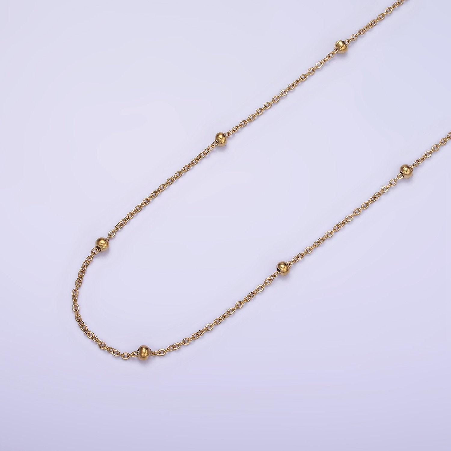 Fine gold stainless steel satellite chain 1mm by yard for jewelry making supply unfinished cable chain wholesale bulk chain roll-1470