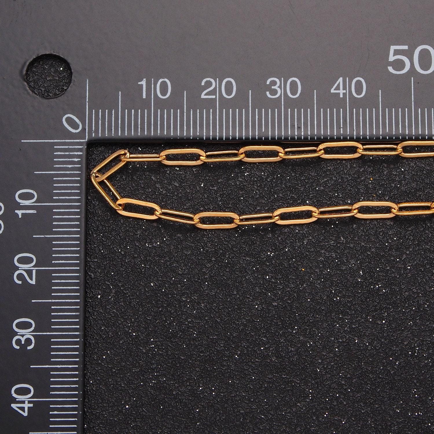 14x5mm gold paperclip chain, 24k gold filled wholesale bulk unfinished paper clip chain for jewelry making, wa-1381