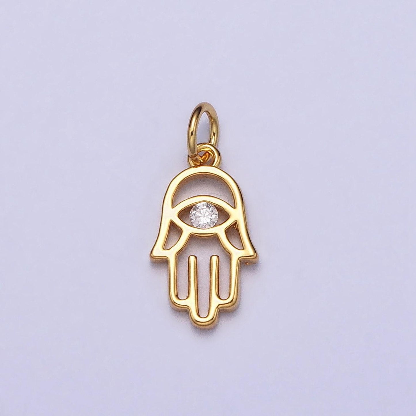 Mini hamsa hand charm gold plated over brass hand of fatimah pendant for amulet jewelry pendant necklace bracelet earring supply ac408
