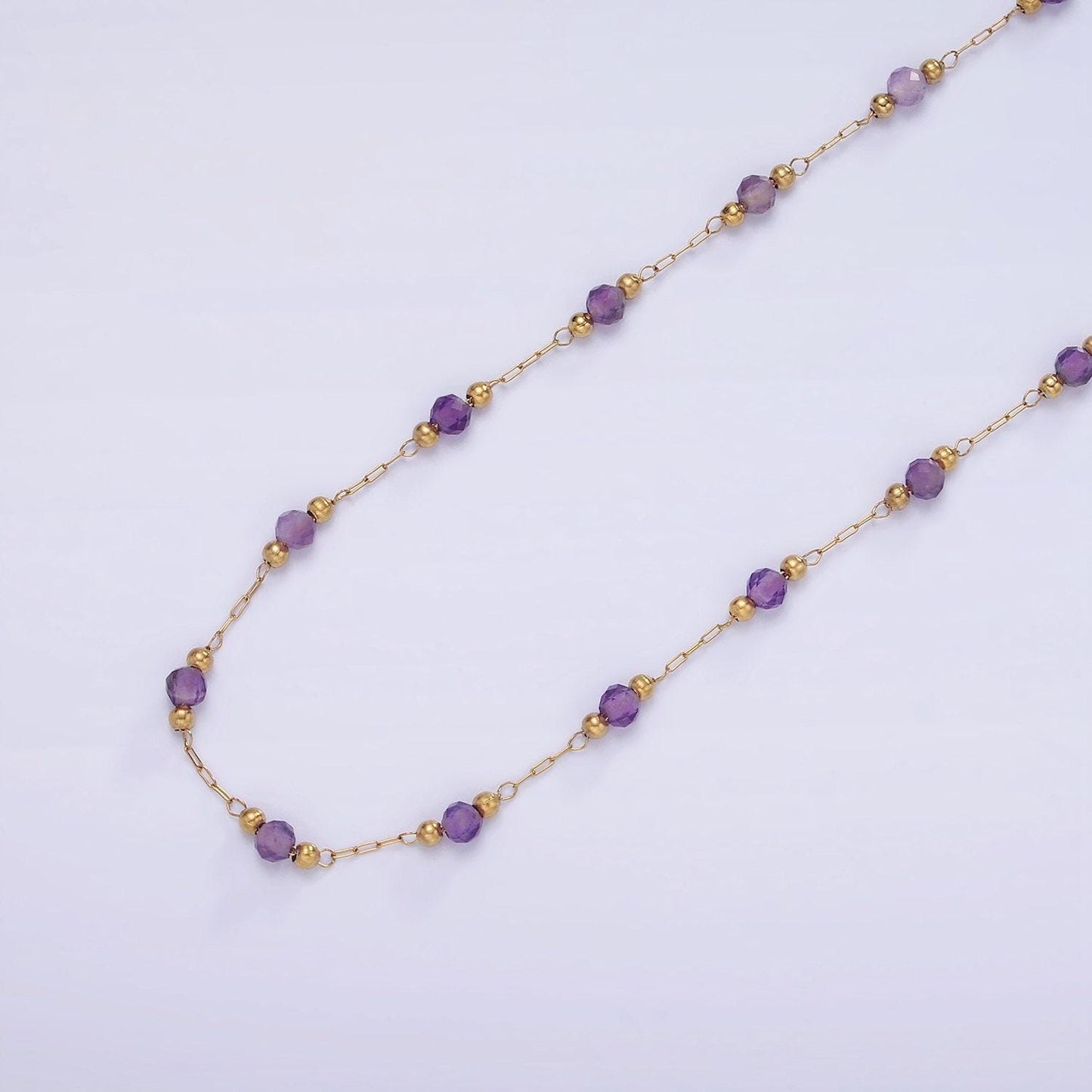 Dainty stainless steel glass ball chain satellite bead cable chain gold rainbow multi color chain bulk chain by yard | roll-1458