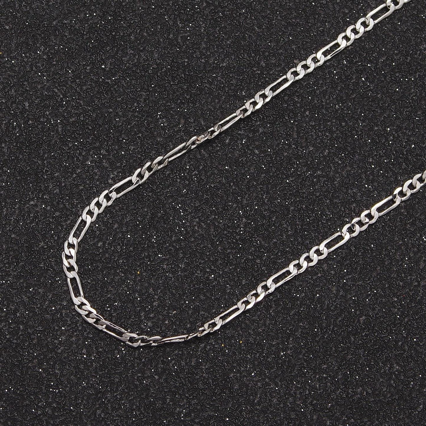 24k gold filled flat figaro chain by yard, 2mm width chain in silver & gold color, wholesale bulk roll chain for jewelry making, 670