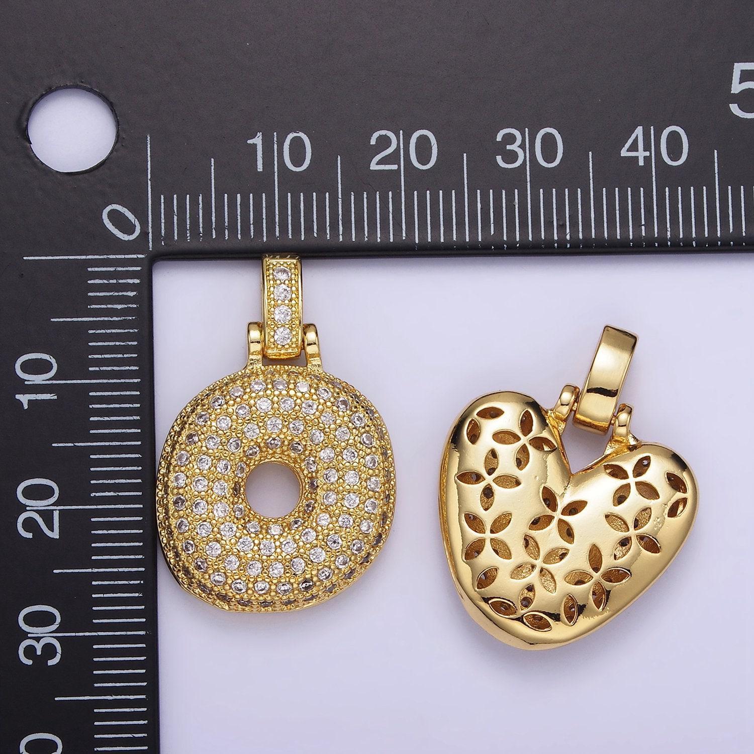 Chunky pave balloon letter necklace pendant cubic zirconia bubble initial pendant 3d gold letter necklace charm personalized jewelry