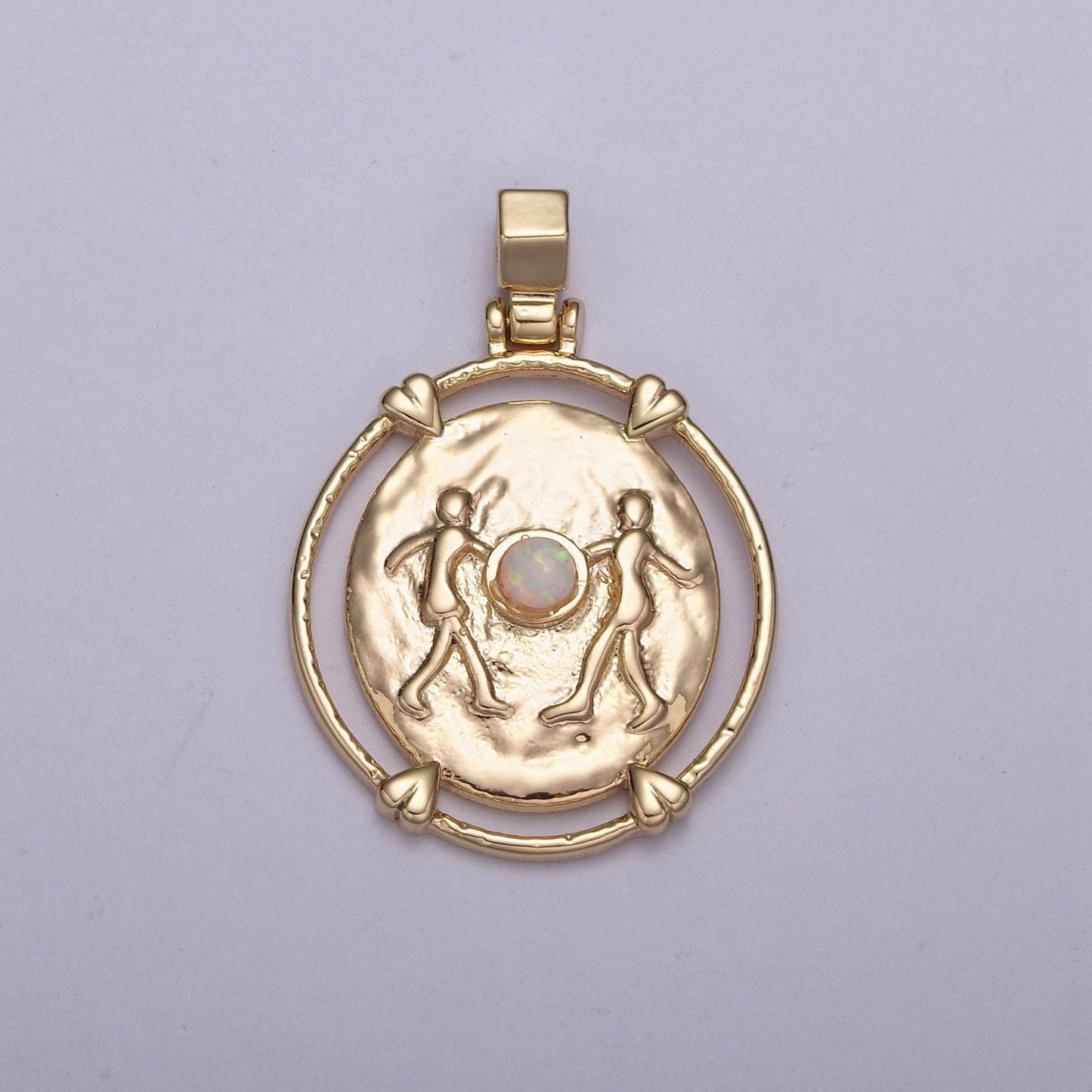 New dainty gold filled opal zodiac pendant horoscope medallion charm astrology sign for necklace bracelet earring supply
