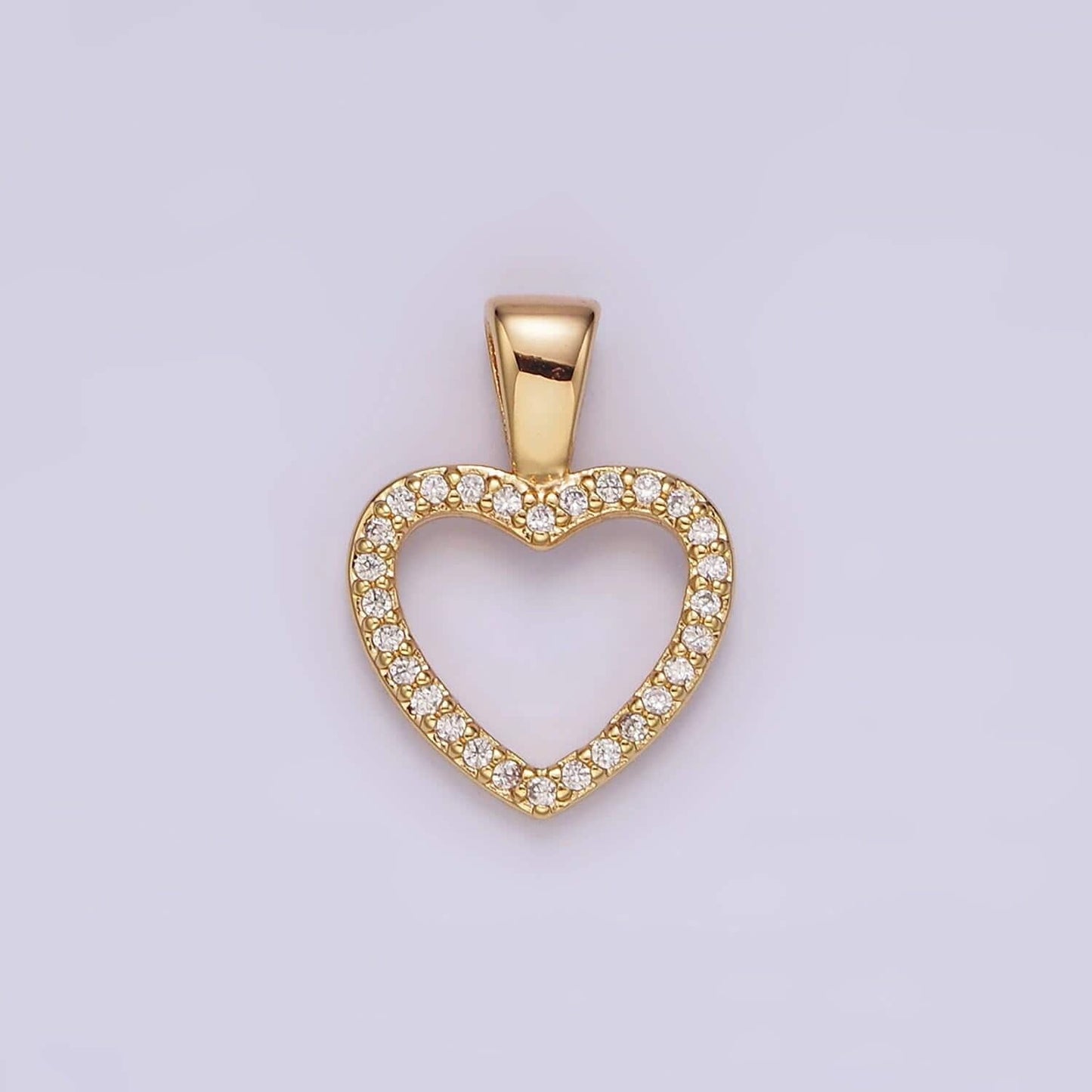 Dainty 14k gold filled heart pendant micro pave heart charm for valentine jewelry inspired n-1867
