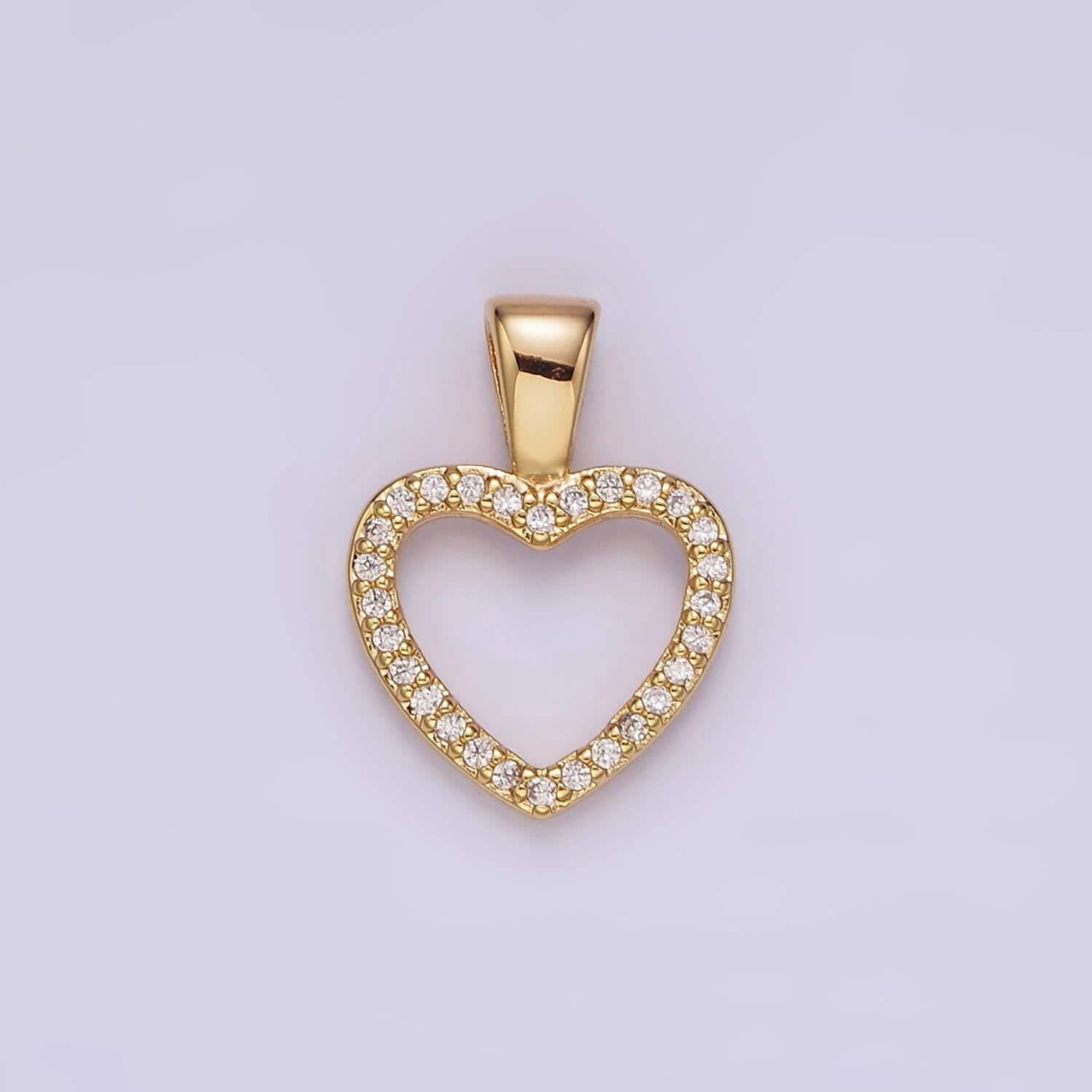 Dainty 14k gold filled heart pendant micro pave heart charm for valentine jewelry inspired n-1867