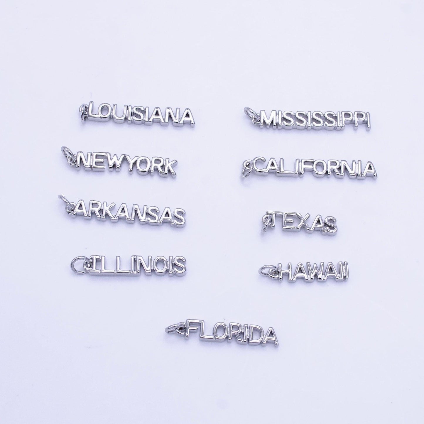 18k gold filled state california new york florida chicago charm necklace bracelet for diy jewelry making supply travel charm inspired d814
