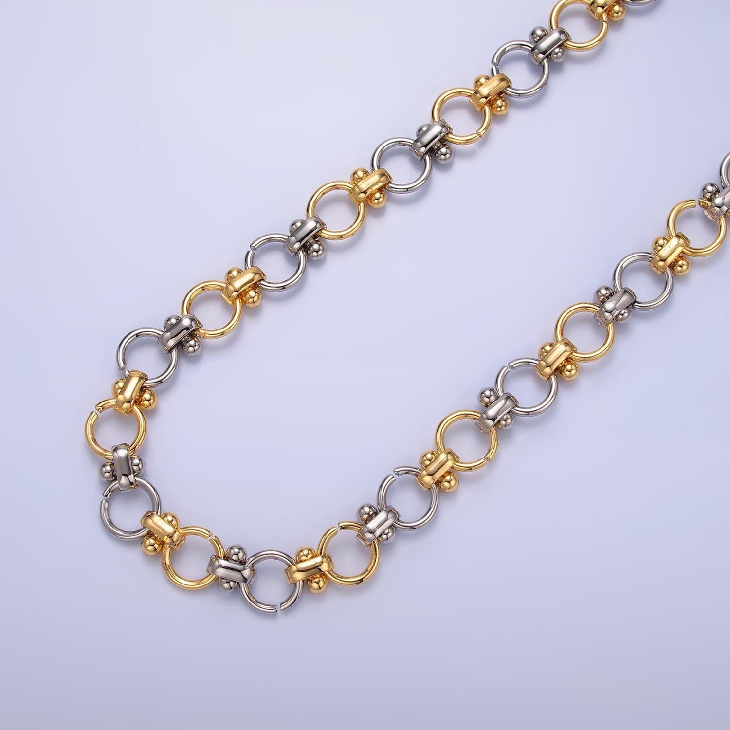 24k gold filled stadium rolo chain by yard mix metal link chain wholesale unfinished chain for jewelry making roll-1541