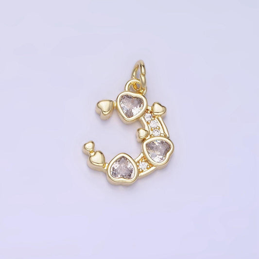 14k gold filled moon with cz hearts 16mm | ag-660