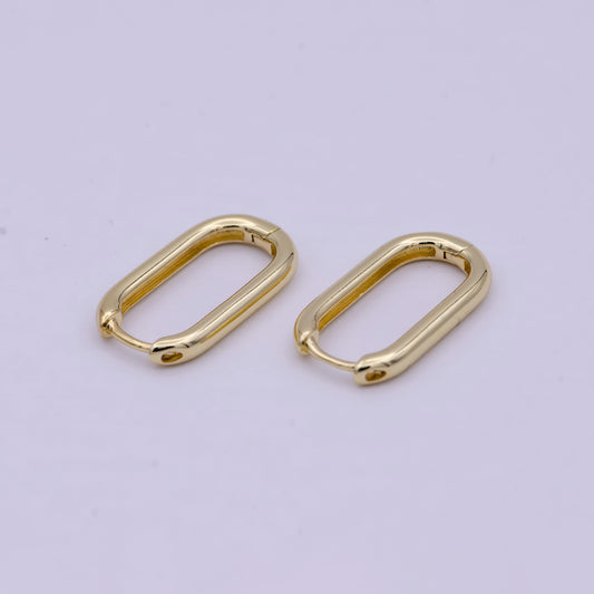 14k gold filled u-shaped hoops huggie earrings with lever back enclosure t270