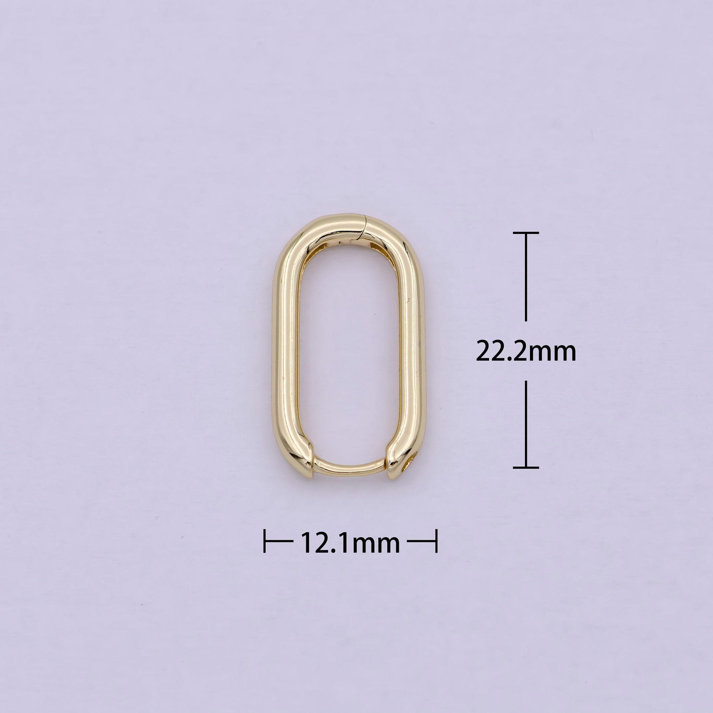 14k gold filled u-shaped hoops huggie earrings with lever back enclosure t270