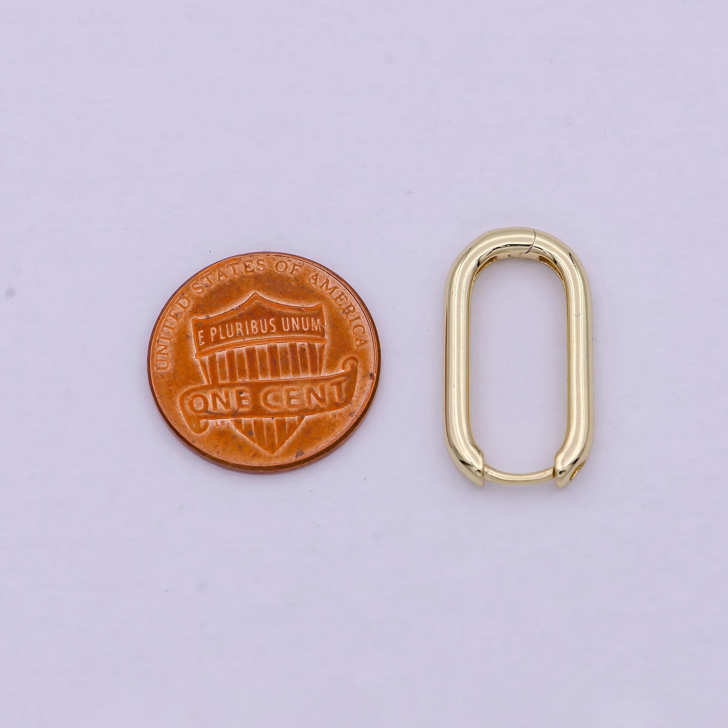 14k gold filled u-shaped hoops huggie earrings with lever back enclosure t270