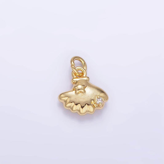 24k gold filled mini sea shell charm | ag-841