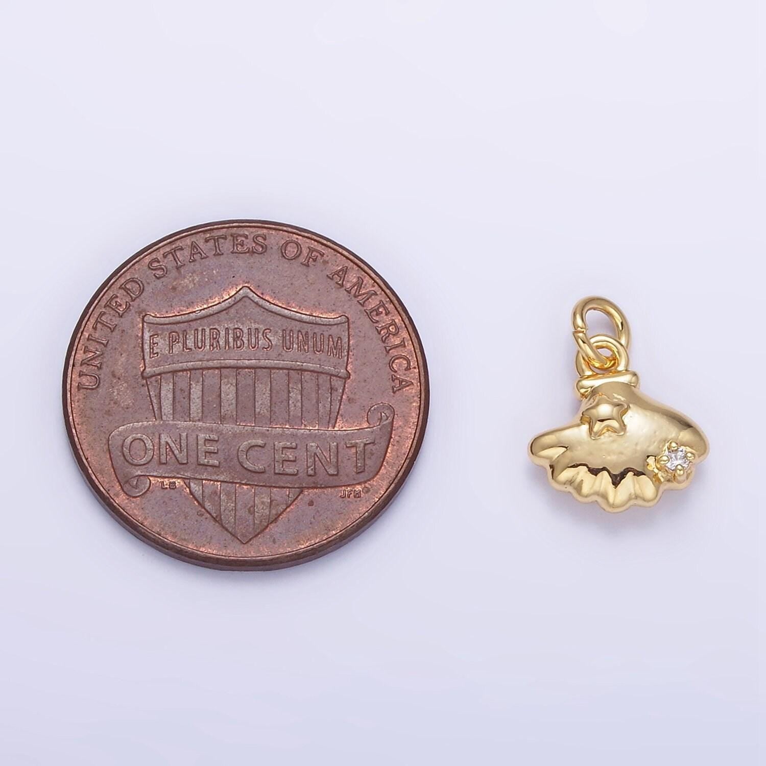 24k gold filled mini sea shell charm | ag-841