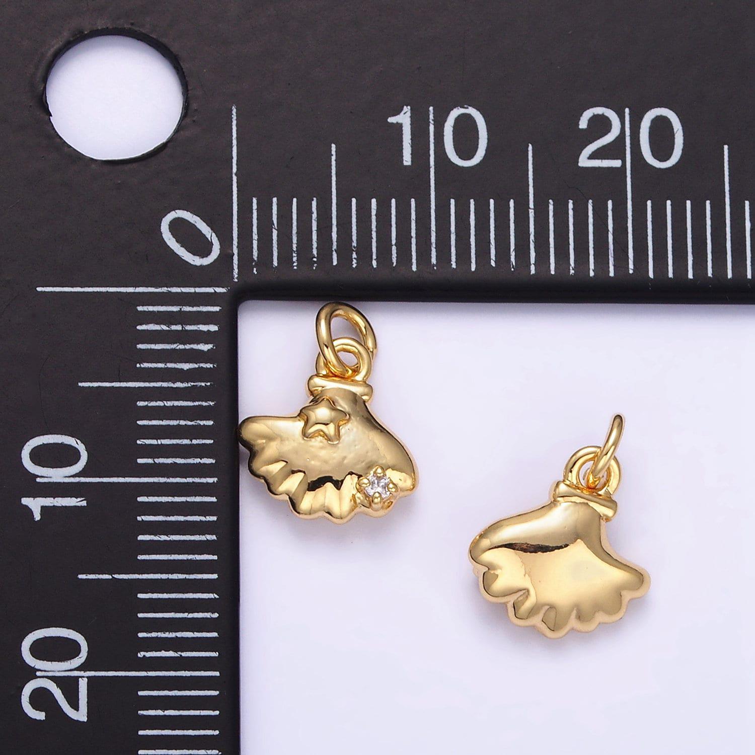 24k gold filled mini sea shell charm | ag-841