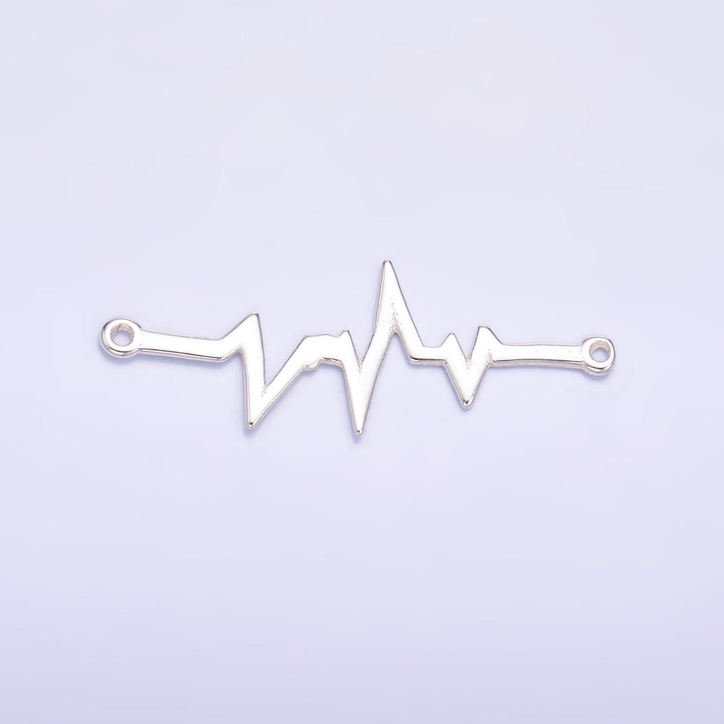 Heartbeat pulse s925 sterling silver gold connector charm electrocardiogram heart beat rate bar spacer link necklace bracelet supply sl615