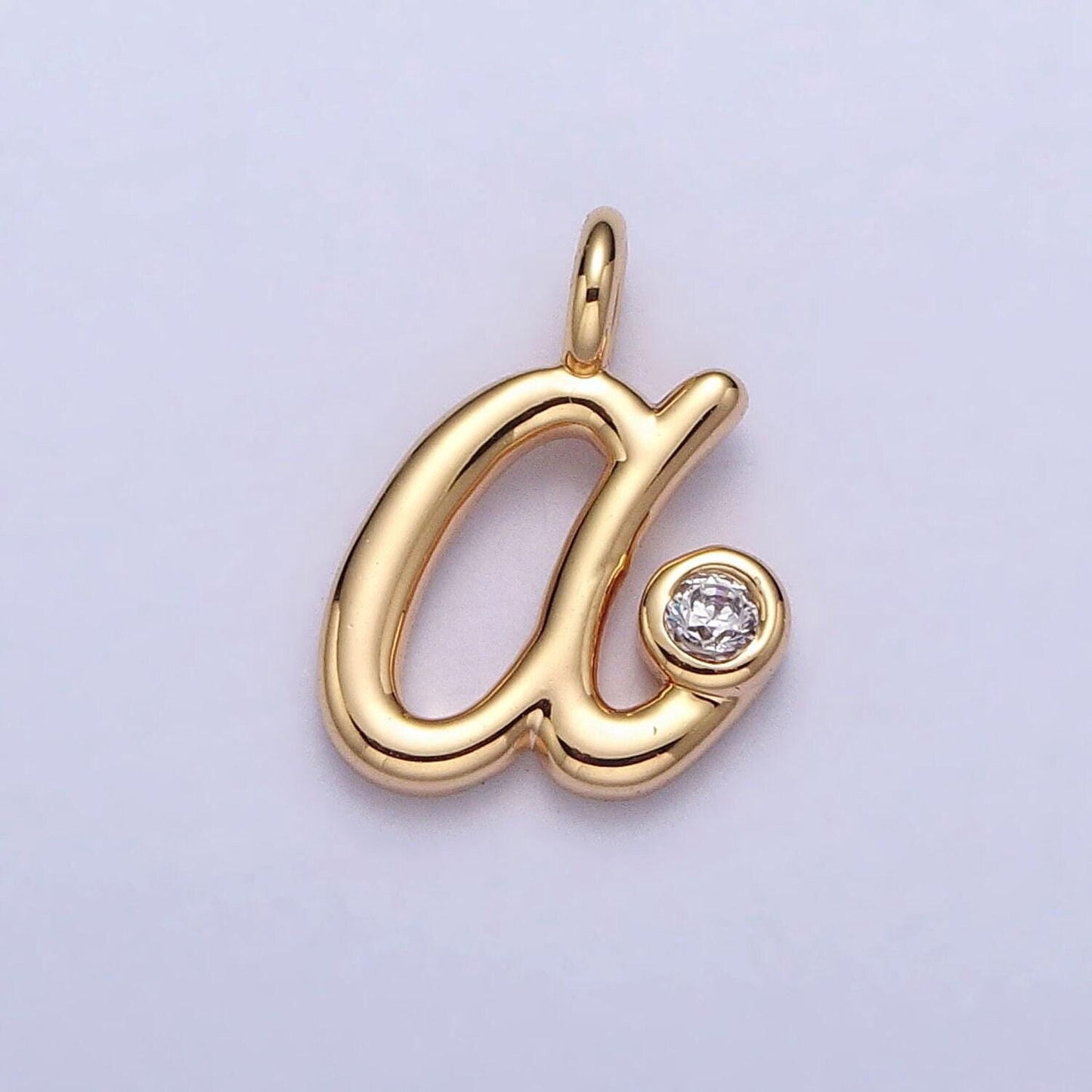 Dainty gold initial charm cursive letter charm minimalist alphabet monogram personalized jewelry add on charm for necklace bracelet earring