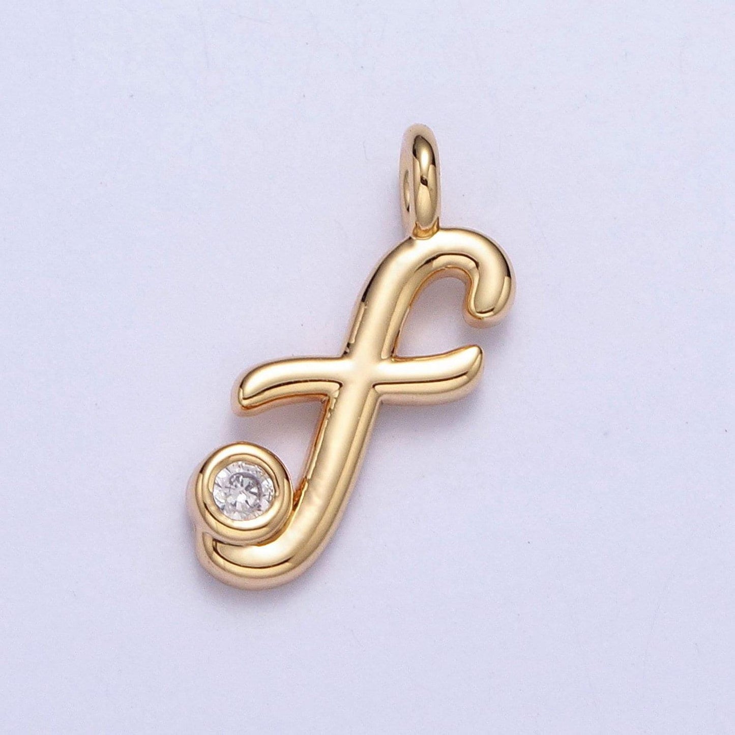 Dainty gold initial charm cursive letter charm minimalist alphabet monogram personalized jewelry add on charm for necklace bracelet earring