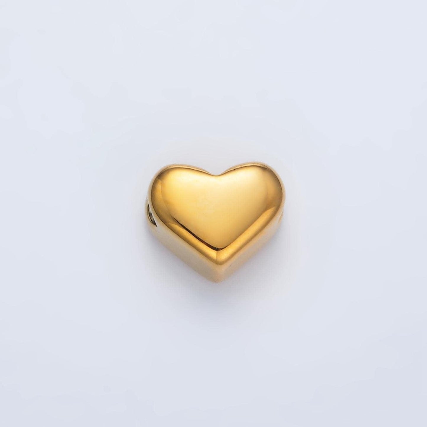 Stainless steel 9mm minimalist heart bead | b895