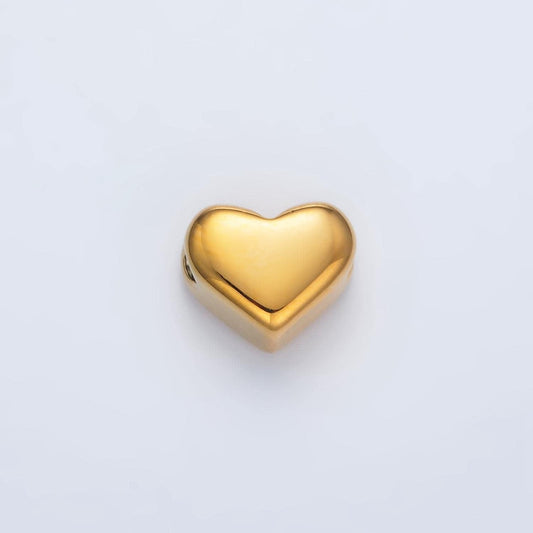 Stainless steel 9mm minimalist heart bead | b895