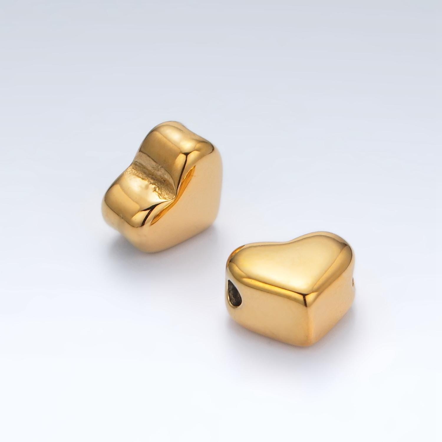 Stainless steel 9mm minimalist heart bead | b895