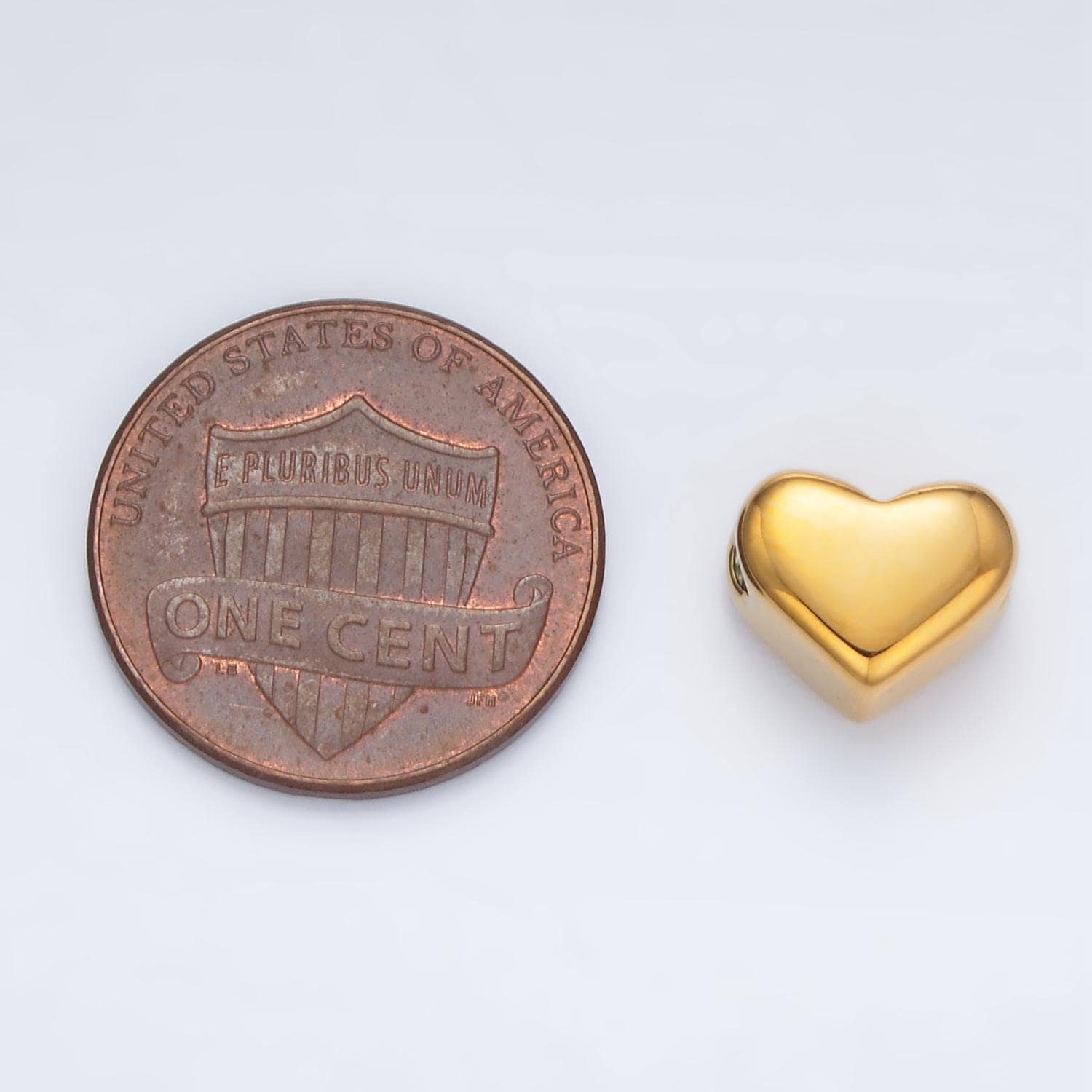 Stainless steel 9mm minimalist heart bead | b895
